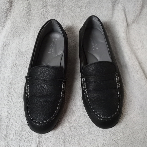 Rockport Shoes Womens Rockport Steel Toed Leather Oil Slip